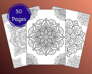 50 Printable Mandala Coloring Pages for Adults |relaxing Adult Coloring Book | Instant Download PDF - Etsy Canada