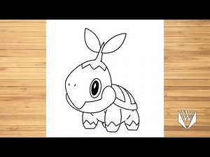 How to draw Turtwig Step by step, Easy Draw | Free Download Coloring Page