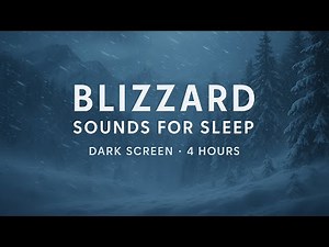 4 Hours Blizzard Sounds for Sleeping | Winter Wind & White Noise Dark Screen