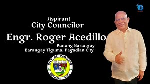 The Aspirant City Councilor Engr. Roger Acedillo the Barangay Captain of Barangay Tiguma, Pagadian City TOGETHER WE CAN MAKE A DIFFERENCE Halalan 2025 | J Channel