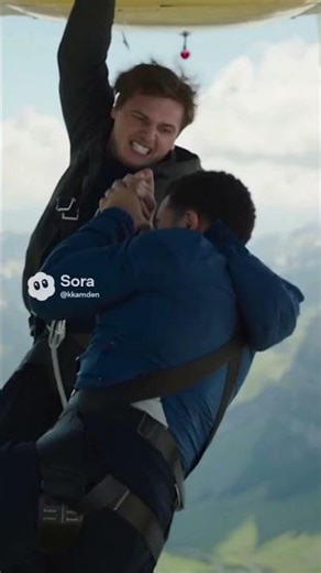 Hanging from a helicopter landing gear