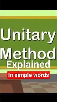 Unitary Method Explained in 1 Minute #math #searchfeed #shorts