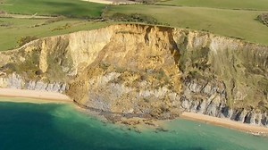 Huge Jurassic Coast cliff fall captured by drone