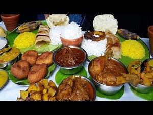 South Indian Veg Food and Non veg Delicious Food Eating Mukbang