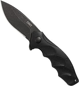 CRKT Foresight EDC Assisted Folding Pocket Knife: Urban Everyday Carry, Black Blade, IKBS Ball Bearing Pivot, Liner Lock, Grooved Glass Reinforced Nylon Handle, Deep Carry Pocket Clip K221KKP