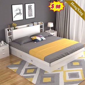 [Hot Item] Comfortable Quality Hotel Bedroom Sets Furniture Wood Wall Sofa Storage Soft PU Bed