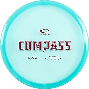Latitude 64 Opto Compass Disc Golf Midrange Disc | Stable Frisbee Golf Midrange | 170g Plus | Straight Flying Frisbee | Stamp Colors Will Vary (Turquiose)