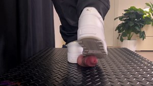 Shuffle Girl Cock Crush in White Platform Sneakers - Shoejob, Trampling, Sneakers, White Puma