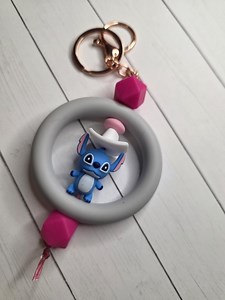 Handmade Silicone Bead Keychain: Stitch Charm - Etsy