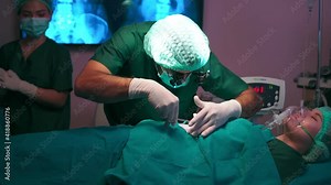 Footage B roll of Asian doctor in the operating room for surgical. Surgery beauty clinic in hospital healthcare concept. Beauty clinic and health concept. Surgery operating room.