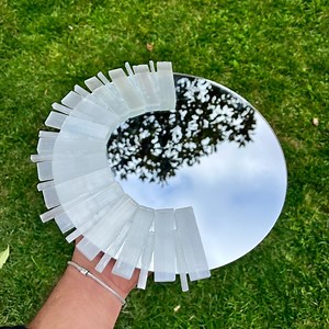 Selenite Crystal Mirror Wall Art Desk Decor Candle Holder Healing Energy Spiritual Gift - Etsy Canada