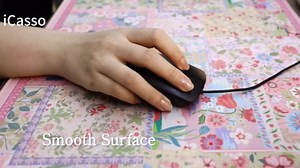 iCasso Pink Desk Cover Mat,Big Mouse Pad for Laptop,Aesthetic Computer Pad with Stitched Edges,Non Slip Keyboard Mat for Desktop,Cute Floral Desk Protector for Office Home Dorm