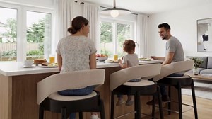 DUOMAY Mid Century Linen Bar Stools Set of 2, 26‘‘ Upholstered Counter Height Bar Stool with Curved Back and Footrest Modern Counter Stools for Kitchen Island Home Bar, Grey