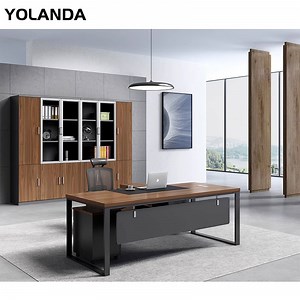 [Hot Item] Yolanda Contemporary Luxury Office Furniture Convertible Modern L-Shaped Wooden Desk Extendable Boss CEO Chairman Corner Set