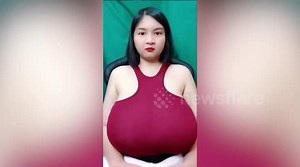 Thai woman with unusually large breasts becomes TikTok star
