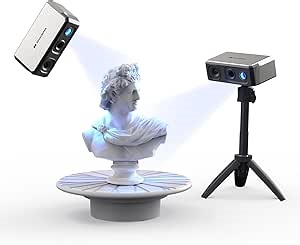 Handheld 3D Scanner with 0.01mm Accuracy and 24-bit Color Camera, Anti-Shake Optical Lenses, Up to 10FPS Scanning Speed 3D Scanner for 3D Printing [3DMakerpro Seal Premium Kit]