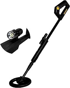 allsun Metal Beach Detector Adjustable Stem 40.16 Inch Handheld Sand Gold Hunter 6 Inch Search Coil Beginner High Sensitivity Treasuring Detector