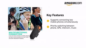 MAXTO Motorcycle Helmet Bluetooth Headset,BT-S2 2-Way 1000M Intercom 2 Riders Helmet Communication Systems kit,Wireless FM Radio (BT-S2 Hard Mic 1PACK)