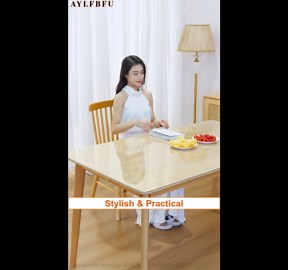 Vinyl Table Cloth 43x177 Inch, No Shrinkage No Smell, Desk Pad Protector Sold by Meter, Tablecloth for Outdoor Tables for Home Dining Room, Clear 3mm