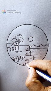 2.7M views · 41K reactions | Mountain Scenery Art In A Circle #rongdhonuartanddrawing | Rongdhonu Art and Drawing | Facebook