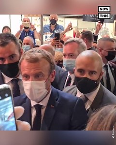 Emmanuel Macron was pelted with an egg while attending a food & hospitality trade fair in Lyon, France. The egg bounced off the French president but did not splatter. The protester, who reportedly yelled ‘vive la révolution,’ was taken into custody. | NowThis Impact