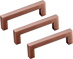 20 Pack 5 Inch Kitchen Square Cabinet Handles Antique Copper Cabinet Pulls Drawer Pulls Kitchen Cabinet Hardware Stainless Steel Handles for Cabinets Cupboard Handles Drawer Handles