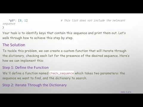 How to Identify a Given Sequence in Python Dictionary Keys