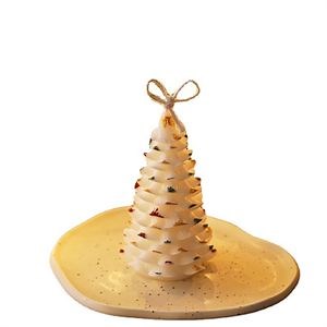 [Hot Item] Hand Painted White Christmas Tree Shaped Eco Friendly Soy Wax Scented Candles