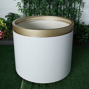 [Hot Item] White Gold Circle Shape Pool Natural Plants Planter Grass Flower Watering Pot