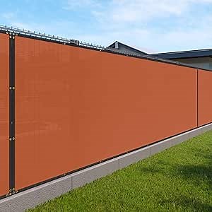Windscreen4less Fence Privacy Screen 4' x 87', Orange Heavy Duty Windscreen Fencing Cover Mesh Privacy Shade Fabric for Garden Yard Pool Carport Construction
