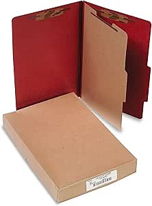 Acco ACC16044 Pressboard 25-Point Classification Folders, Lgl, 4-Section
