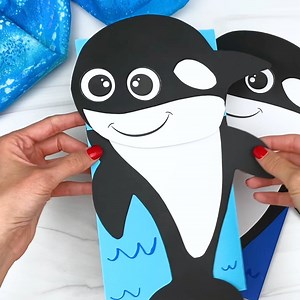 🐳 Killer Whale Puppet Craft ✂️ Get the template on the blog | Simple Everyday Mom