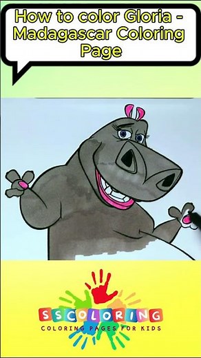 How to color Gloria - Madagascar Coloring Page | SSColoring