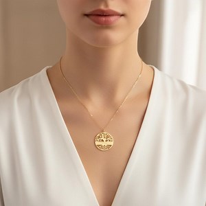 Horizontal Bar Tree of Life Necklace, Personalized Name Tree Pendant, 925 Sterling Silver Gold or Rose Gold, Minimalist Gift for Her - Etsy