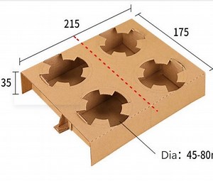 [Hot Item] Eco Friendly Single 2 4 Cups Compartments Paper Pulp Box Trays for Beer Wine Coffee Bubble Boba Tea Hot Drinks Insert Packaging Reused Carriers Takeaway Holder