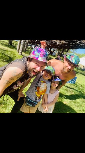 The babes, Justin and Robin wearing our NEW BUCKET HATS!!! We got them just in time for @texas_eclipse festival❤️ This design is a collab between J and our buddy Travis with @iamelectric333 @robinduhhood @enlightenclothingco @chamberlainthewizard #smallbusiness #familybusiness #buckethats #festivalfashion #familyontheroad #artvendor #festivalvendor #festielife | EnLIGHTeN Clothing Co. | Facebook