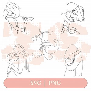 Lovers Line Art SVG: Romantic Couple Vector (digital Download) - Etsy