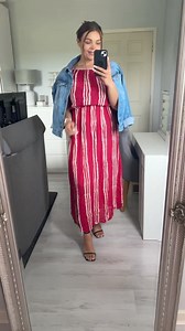 🍓 Erika Keeping Floaty & Cool in this Red & Nude Striped Sun Dress 🍓 £9.99 in Sizes 10-16 🍓 https://janesstall.co.uk/product/red-nude-striped-sundress/? Pc 997 | Janes Stall