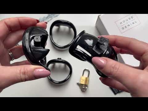 Black HoD370S Plastic Chastity Cage Kit Assembly | House of Denial