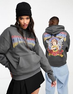 ASOS DESIGN unisex oversized license hoodie in charcoal with Guns N' Roses graphics | ASOS