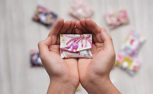 Handmade Mini Pouch - Japanese Fabric Ring Case, Coin Case, White Ribbon - Etsy