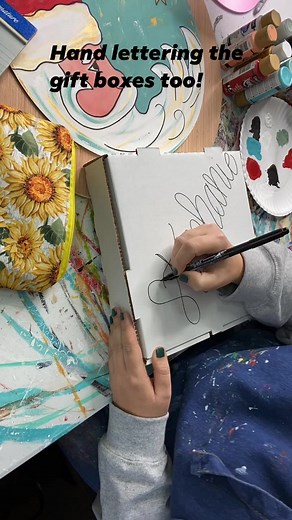 1.7K views · 22 reactions | Hand painted journal box going to into the world! So I hand lettered the recipients name on the box too ❤️ #christmas2021 #handmadewithlove #learntopaint #handmade #painter #artwork #tennessee | Hometown Paints | Facebook