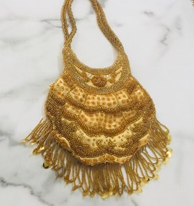 Vintage Gold Hand Beaded Embellished Handbag Wedding Purse Sequin Tassel Bag - Etsy