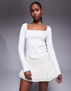 Princess Polly floral embroidered floaty mini skirt in cream | ASOS