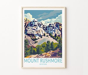 Mount Rushmore Travel Poster, Keystone Travel Wall Art, National Memorial Print, USA Custom Travel Poster, Persoanlised Gifts - Etsy