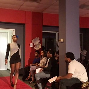 So proud of Ebony, @terrell_taylor . She made the vinyl vest last night and she is ready to have the baby tonight! She is a total rockstar. The collection was so fun, cool, and edgy. #houstondesigner #artinstituteofhouston #houston #localdesign | Chloe Dao