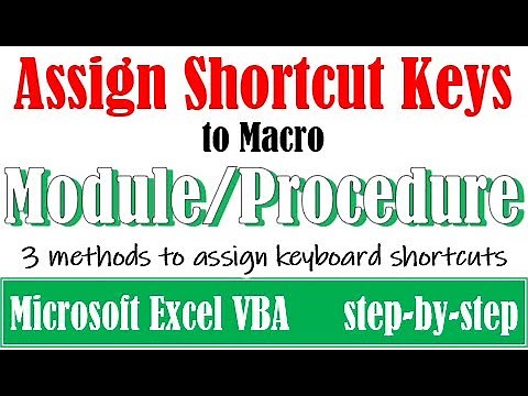 3 methods to assign keyboard shortcut key to a macro
