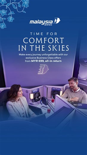 Don't miss out on exclusive Business Class fares for your travel – from MYR 1,149, all-in return. | Malaysia Airlines | Facebook