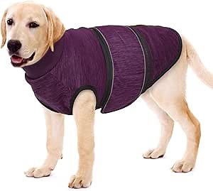 Dog Anxiety Jacket - Purple, Large - Adjustable Anxiety Relief Coat Wraps for Fireworks, Thunder, Travel,Separation,Soft Dog Calming Vest Anti Anxiety Shirt for Basset Hound, Siberian Husky