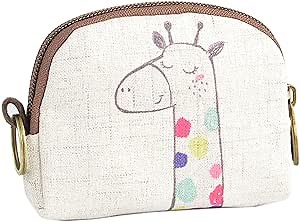 Change Purse Canvas Little Coin Pouch Wallet Bag Key Holder For Women and Girls(Giraffe)